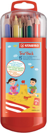 STABILO Crayon de couleur Trio long, étui malin de 15