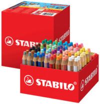 STABILO Crayon multitalent woody 3 en 1, pack écolier de 76