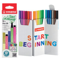 STABILO Feutre Pen 68, set zigzag de 18 pièces