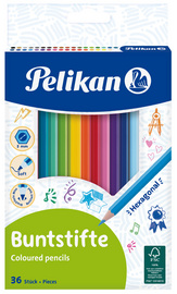 Pelikan Crayon de couleur hexagonal mince, étui de 36