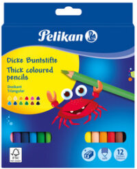 Pelikan Crayons de couleur triangulaires Jumbo, étui en