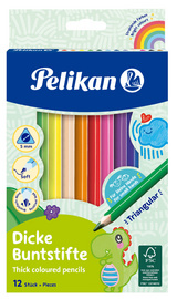 Pelikan Crayons de couleur épais, étui en carton de 12