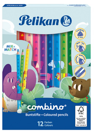 Pelikan Crayon couleur triangulaire combino, étui carton 12