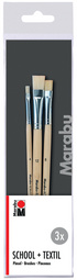 Marabu Set de pinceaux School + Textil, 3 pièces