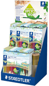 STAEDTLER Crayon de couleur, présentoir UPCYCLED WOOD