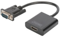 DIGITUS Convertisseur VGA - HDMI + Audio, noir
