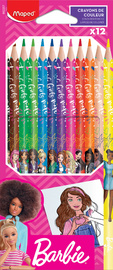 Maped Crayon de couleur Barbie, étui en carton de 12