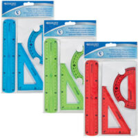 WESTCOTT Kit de géométrie, 3 pièces, avec règle souple