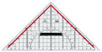 M+R Equerre géométrique, plexiglas, hypoténuse: 230 mm