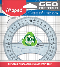 Maped Rapporteur Geometric 360 deg, 120 mm, en plastique