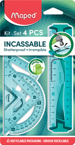 Maped mini kit de géométrie Flex, incassable, 4 pièces