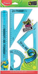 Maped Kit de géometrie Twist'n Flex, 4 pièces, assorti