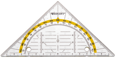 WESTCOTT Equerre géométrique avec perforations pour classeur