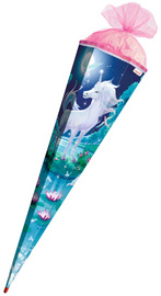 ROTH Schultüte "Mondscheineinhorn", eckig, 850mm, mit Effekt