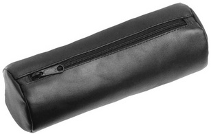 Alassio Trousse ronde XXL, en cuir, noir