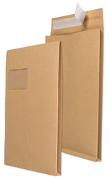MAILmedia Faltenversandtasche C4, mit Fenster, braun