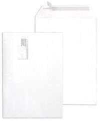MAILmedia Adressfeld-Versandtasche B4, mit Fenster, weiß
