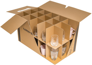 SMARTBOXPRO Carton à verres, en carton ondulé, brun – Image 2