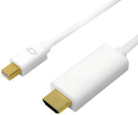 LogiLink Câble Mini DisplayPort - HDMI, 4K, 5,0 m, blanc