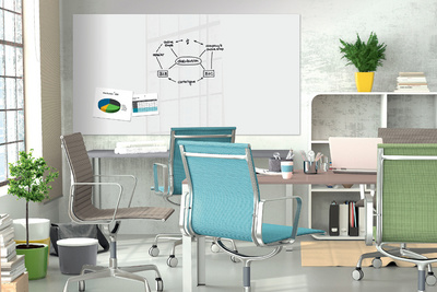 Be!Board Tableau magnétique en verre, 2.400 x 1.200 mm,blanc – Image 2