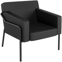 PAPERFLOW Fauteuil visiteur MEDSO T L, simili-cuir, noir