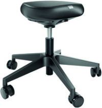 LEITZ Tabouret Ergo, roulettes et assise confortable, noir