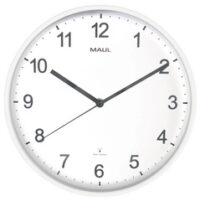 MAUL Horloge murale/radio MAULspint, diamètre: 300 mm, blanc