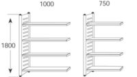 kerkmann Rayonnage de coin "M2", (L)1.000 mm (H)1.800 mm