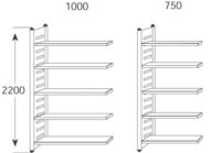 kerkmann Rayonnage de coin "M2", (L)1.000 x (H)2.200 mm