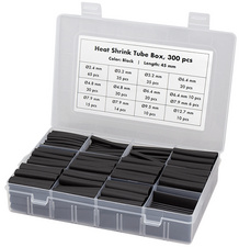LogiLink Set de gaines thermorétractables, 300 pièces, noir