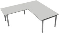 kerkmann Table de conférence Form 5 à élément d'angle, gris