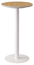 PAPERFLOW Table haute easyDesk, diam. 800 mm, hêtre / blanc