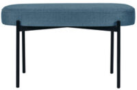 PAPERFLOW Banc oval GAIA, taille M, habillage tissu, bleu