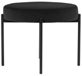 PAPERFLOW Banc GAIA, rond, habillage velours, noir