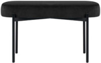 PAPERFLOW Banc oval GAIA, taille M, habillage velours, noir
