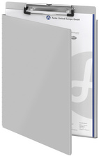 WESTCOTT Chemise porte-bloc à pince en aluminium, A4, argent