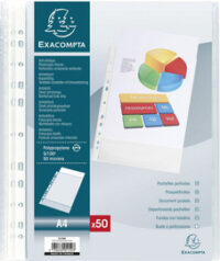 EXACOMPTA Pochette perforée, A4, PP, grainé, transparent