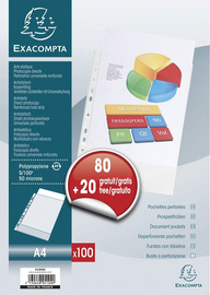 EXACOMPTA Pochette perforée, A4, pack promo 80 + 20 GRATUIT
