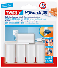 tesa Powerstrips Fixation adhésive pour câble, blanc