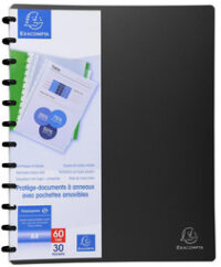 EXACOMPTA Protège-documents, A4, 30 pochettes, noir