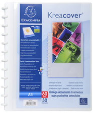 EXACOMPTA Protège-documents, A4, 30 pochettes, blanc