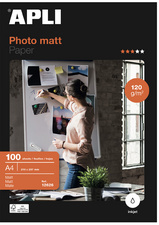 APLI Papier photo, A4, 120 g/m2, mat