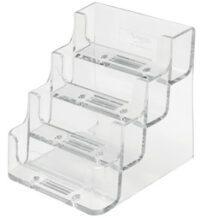 deflecto Porte-cartes de visite, 4 compartiments,transparent