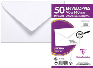 Clairefontaine Enveloppes pour carte de visite, 90 x 140 mm