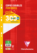 Clairefontaine Copies doubles perforées, A4, séyès