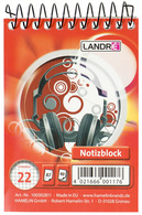 LANDRÉ bloc-notes à spirale, format A7, 40 feuilles,