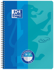 Oxford Cahier DUO Touch, A4+, 160 pages, bleu mer/aqua