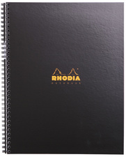 RHODIA Cahier à spirale "Note Book", format A4+, ligné, noir