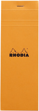 RHODIA Bloc agrafé No. 8, 74 x 210 mm, quadrillé 5x5, orange