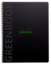 RHODIA Cahier à spirale GREENBOOK, A4+, ligné, noir